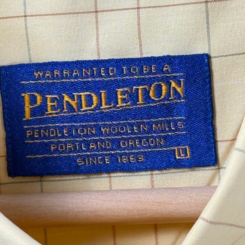 Pendleton Short Sleeve Plaid Windowpane Button Do… - image 6